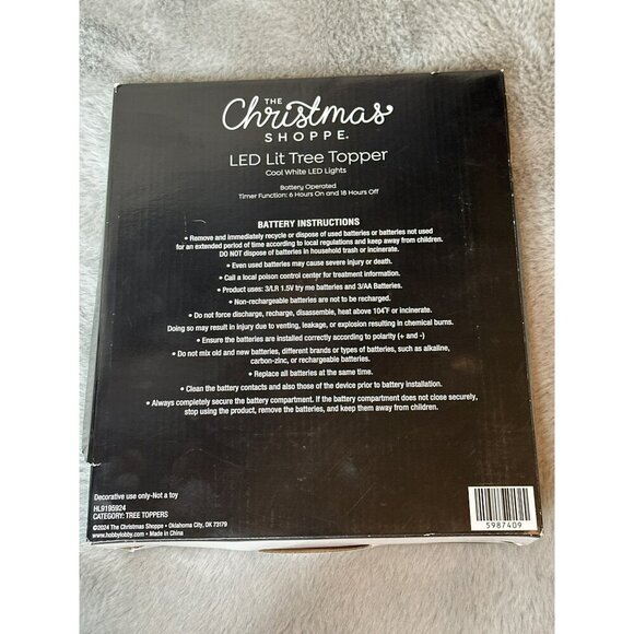 Hobby Lobby Christmas Shop Lighted LED Star Tree Topper - Picture 2 of 6